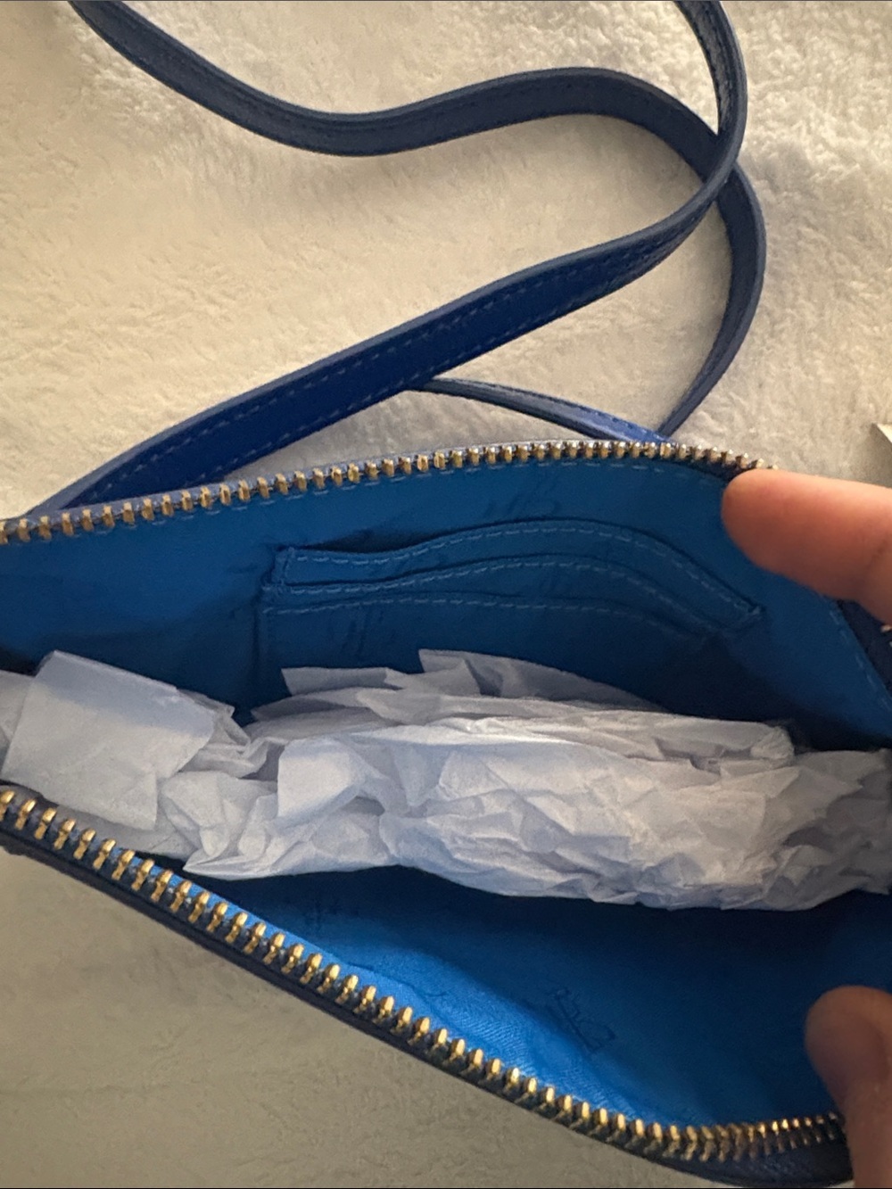Cole Haan Royal Blue Crossbody with Gold-Tone Hardware - Picture 4 of 4